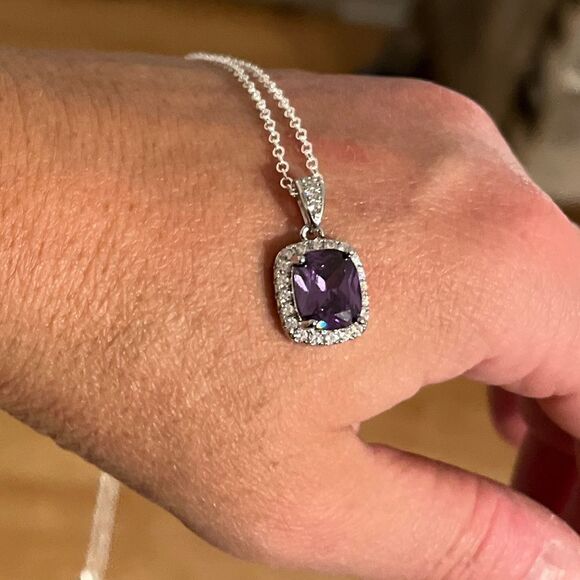 The Amethyst Classic Stunner pendant necklace in 925 and cubic zirconia - Picture 4 of 9